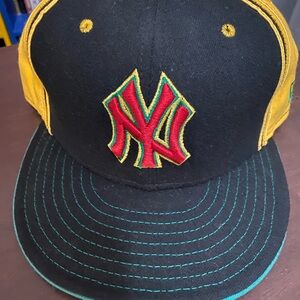 New York Yankees New Era Caribbean style Black and Yellow Cap with Red Accents